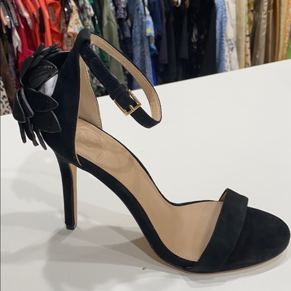Never been worn Tory Burch black suede elegant
